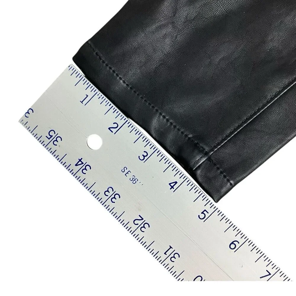 Blank NYC Pants‎ 28 Black Faux Leather High Rise Skinny Button Fly Great Jones